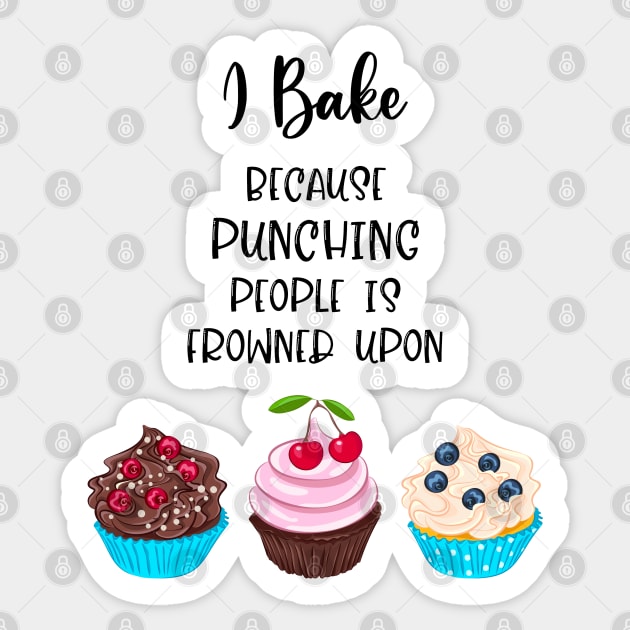 I Bake Sticker by Pink Anchor Digital